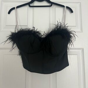 Superdown feather bustier